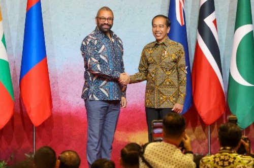 Former Foreign Secretary, James Cleverly meets with President Widodo of Indonesia whilst attending the Association of Southeast Asian Nations (ASEAN) Foreign Ministers Summit in Jakarta